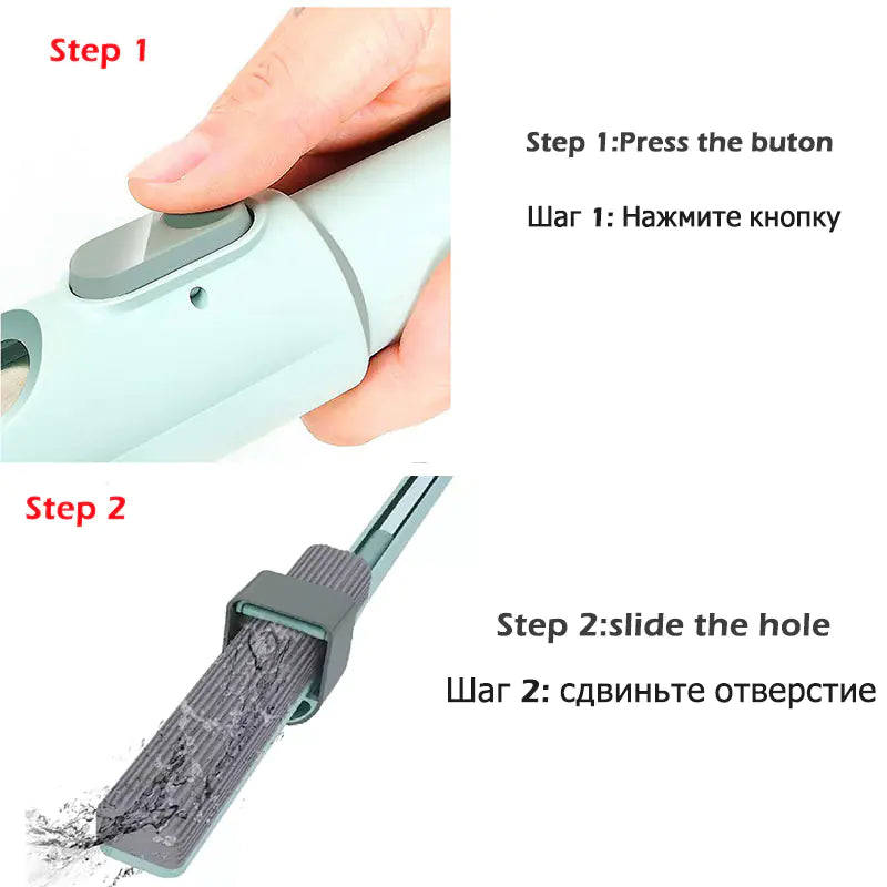 Self-Cleaning Mop with Foam Pad for Home Use