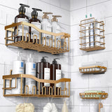 Shower Caddy 5 PackAdhesive Shower Organizer for Bathroom Storage&Home Decor&KitchenNo DrillingLarge CapacityRustproof Stainless Steel Bathroom OrganizerShower Shelves for Inside Shower-Larger